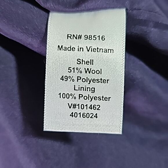Jacket by Coldwater Creek Wool Blend Purple Button Frt Fully Lined Size 16 Plus - Picture 4 of 6